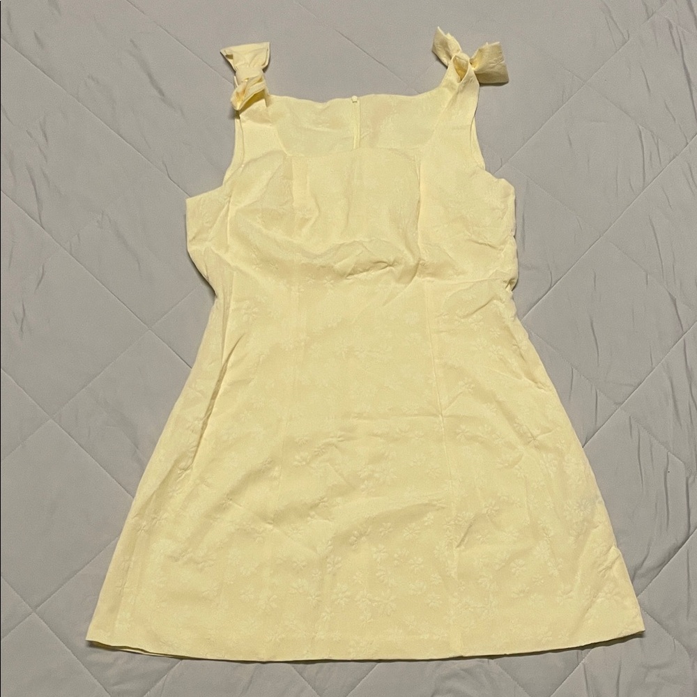 SHEIN Light Yellow Mini Dress with Bow Straps